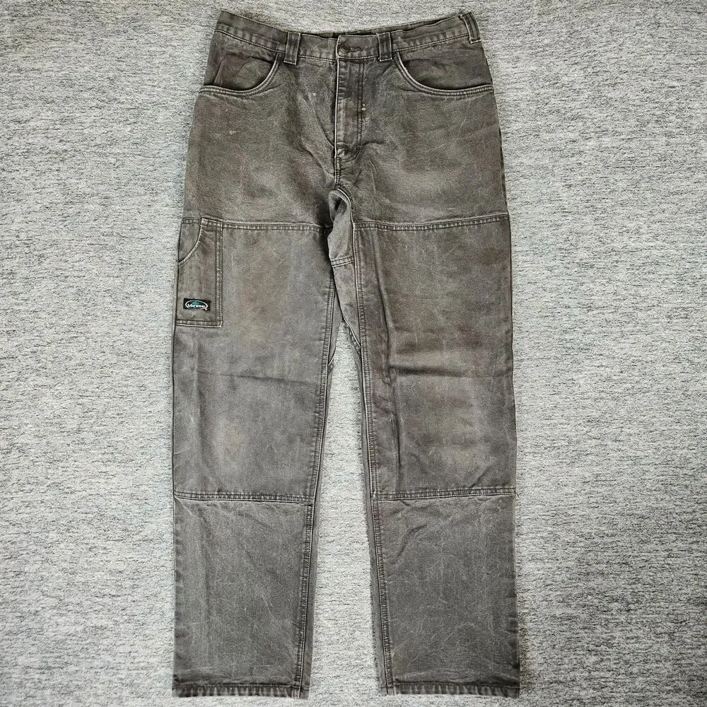 Arborwear Mens 32x32 Work Pants Double Knee Tree Climber 100% Cotton Olive Green